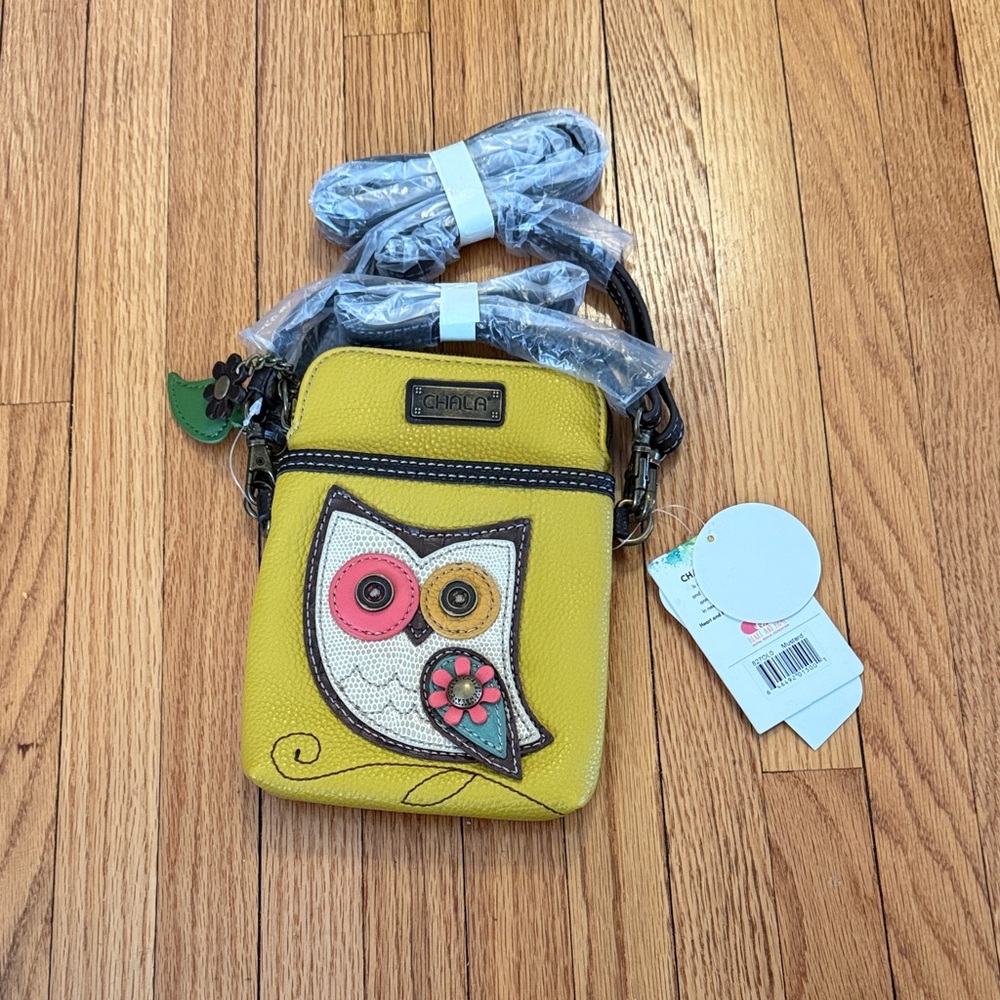Chala Yellow Owl Crossbody Bag